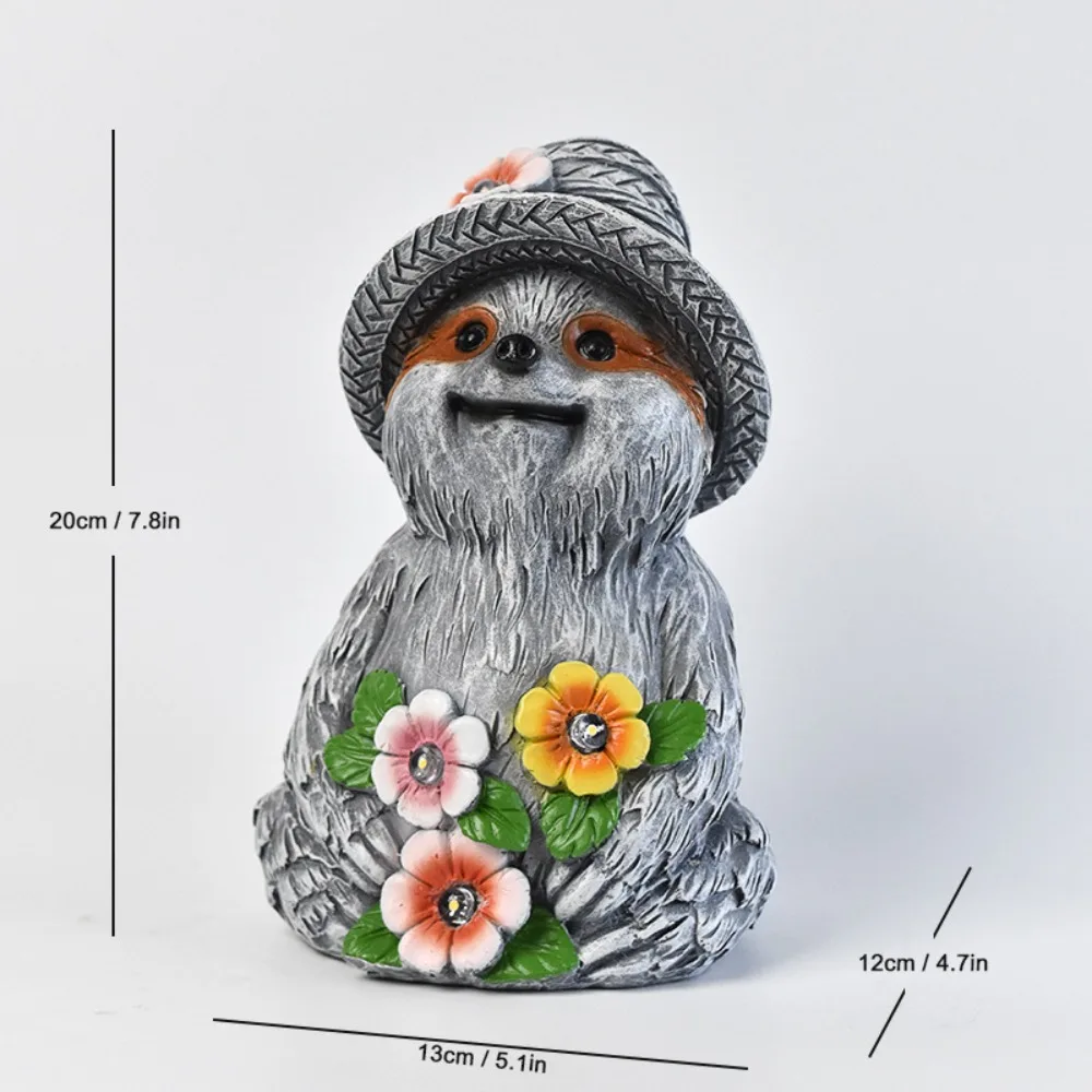 Animal Sculpture LED Solar Sloth Lights Sloth Elf Figurine Simulation Landscape Lamp Artificial Waterproof Atmosphere Lamp Porch