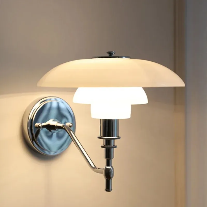 

Danish designer PH wall lamp Nordic creative living room dining room sofa TV background wall glass bedroom bedside lamp