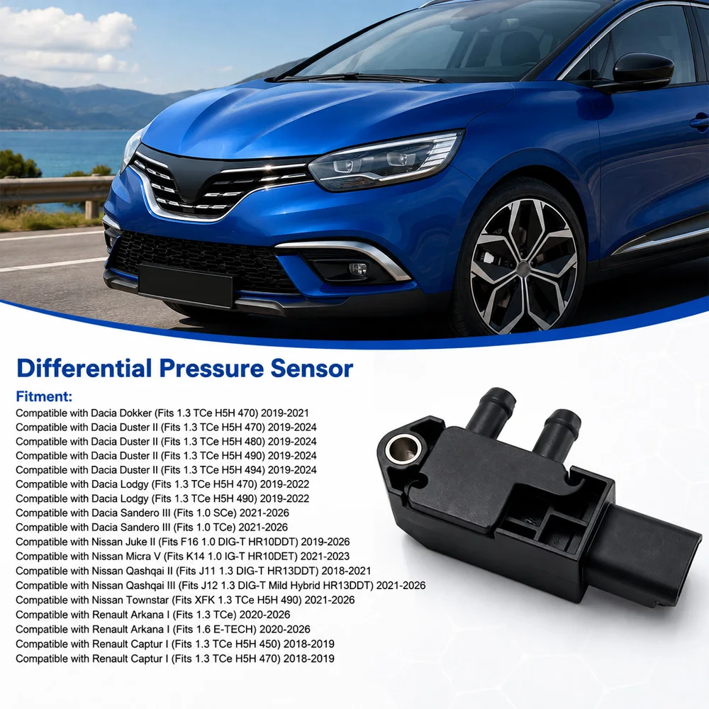 For Nissan Micra Renault Arkana Kadjar Scénic Dacia Duster Dokker Sandero Differential Pressure Sensor 227707094R 227707094RA