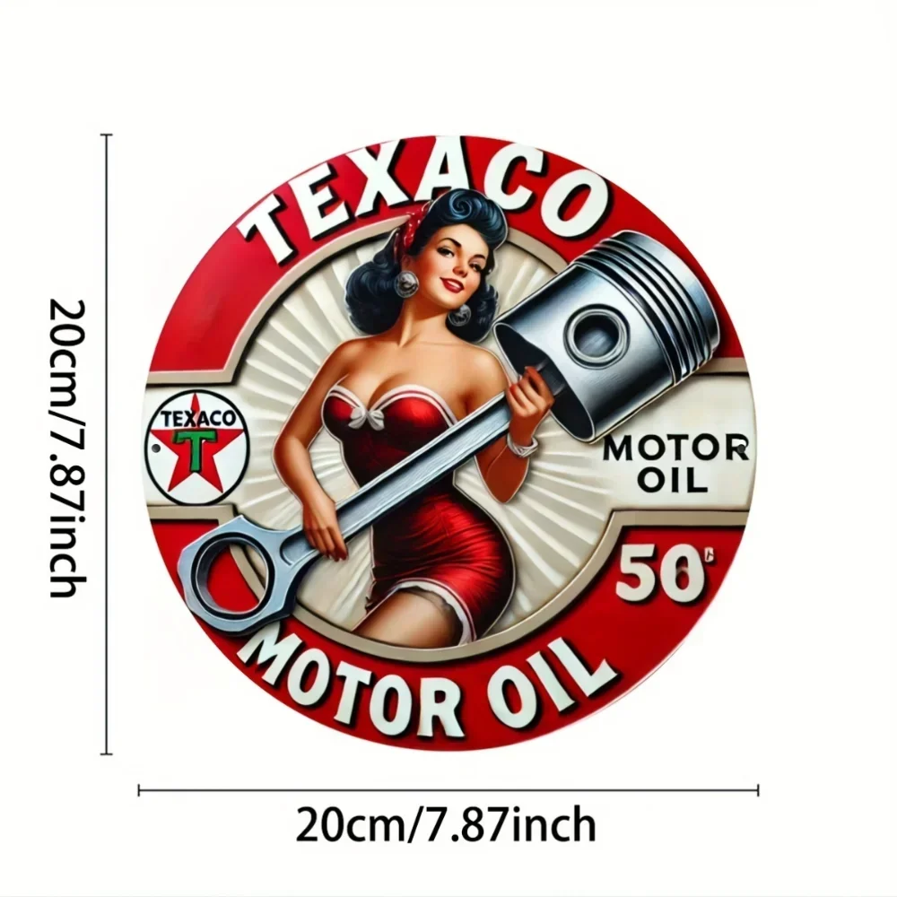 BarTexacoCharm™ Collectors Choice Metal Sign | Vintage Petroleum Round Design | Outdoor for Home & Farmhousee