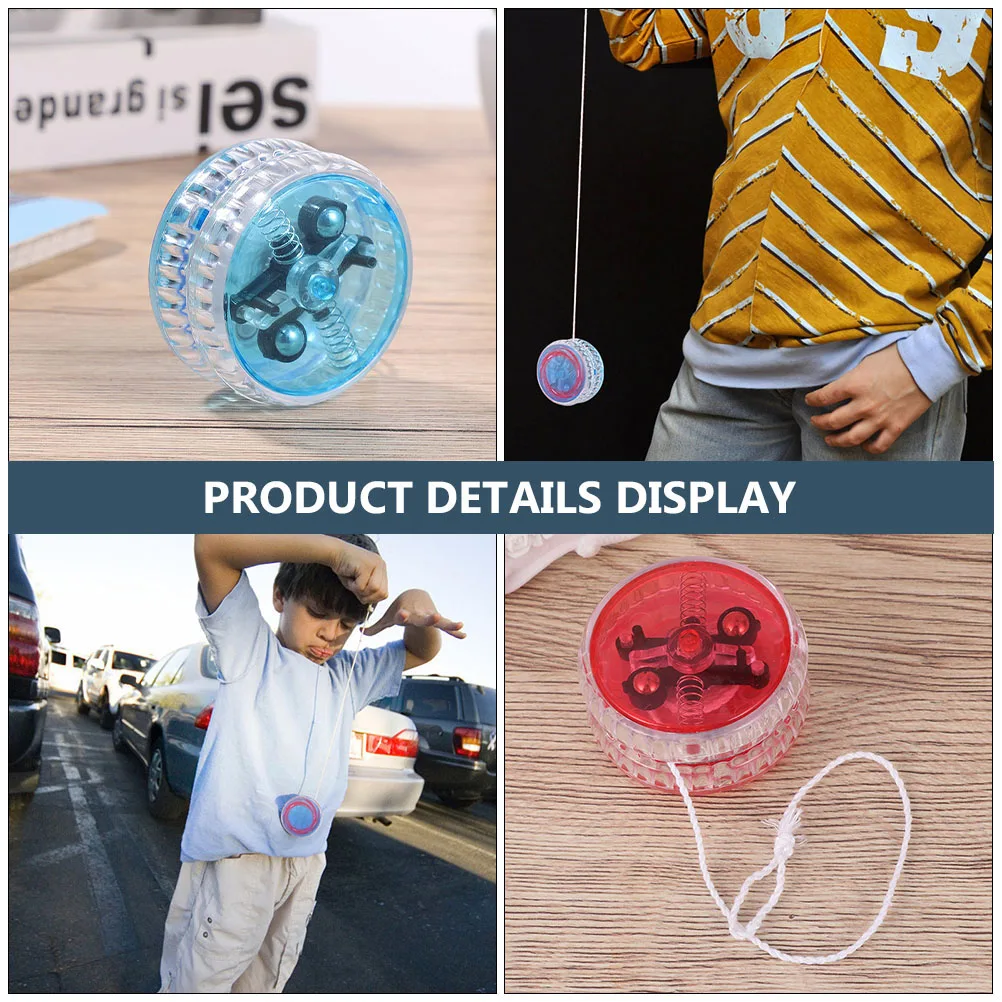 4pcs Yo-yo Toys for Kids Beginner Yoyo Luminous Flashing Plastic Glow in Dark Yoyos Toy Educational Gifts