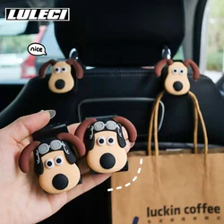LULECI 2pcs Car Hook Cute Dog Car Seat Hanger Hooks Behind-seat Accessories Organizer Hook Bags Clothes Sundries Hanger Clip