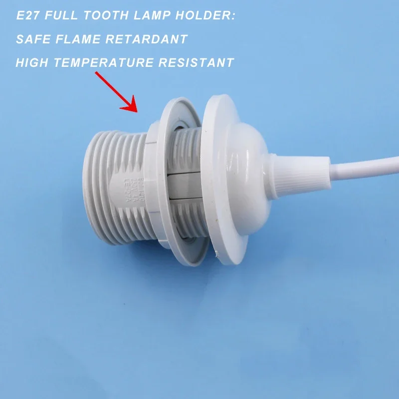 현대적이고 심플한 행잉 트랙 램프, 거치대 E27, 블랙 화이트, 0.5m-2m, 2 와이어 레일 채널, 드롭라이트 라이트 베이스