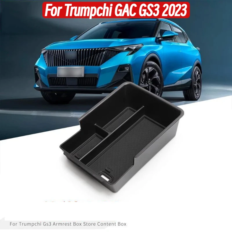 For Trumpchi  GS3 2023 Plastic Car Center Console Organizer Storage Interior Armrest Storage Box Auto Styling Accessories