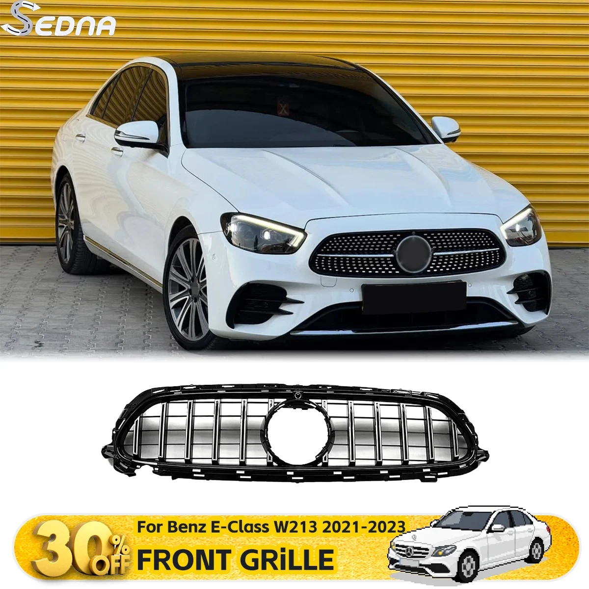 

Передняя решетка радиатора для Mercedes-Benz E-Class W213 2021-2023, гоночная решетка, верхняя решетка, аксессуары для тюнинга автомобиля