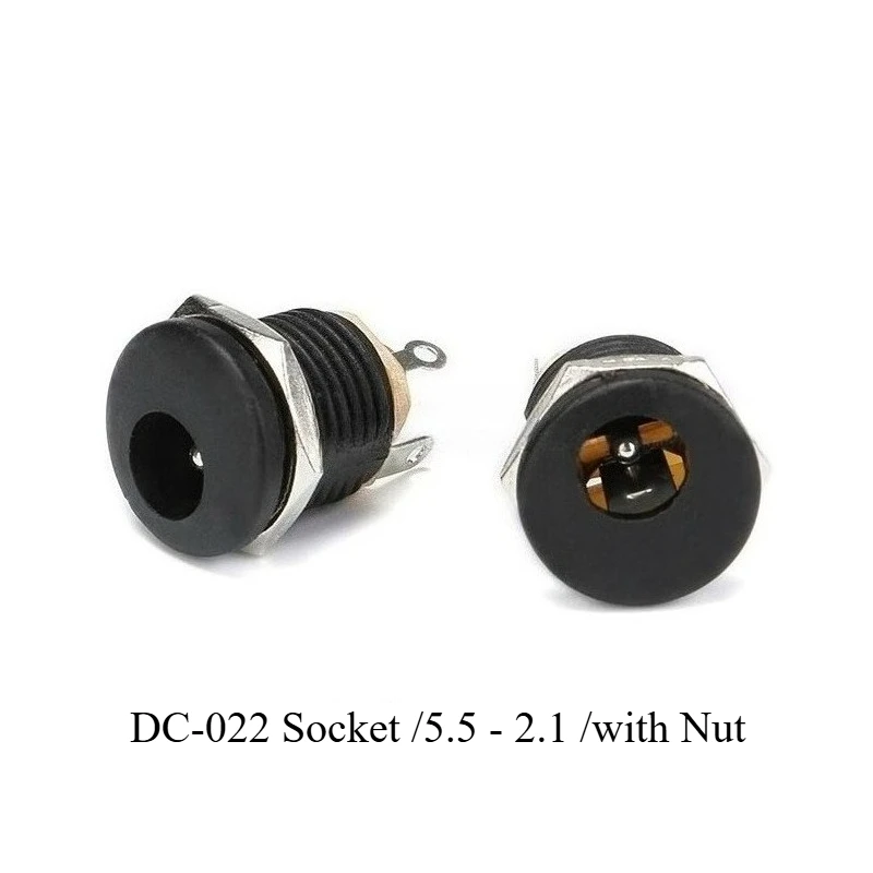1 Uds conectores CC 5,5x2,1mm 5,5x2,5mm enchufe de alimentación CC macho hembra Jack tuerca montaje en Panel conector adaptador de corriente CC 5,5*2,1