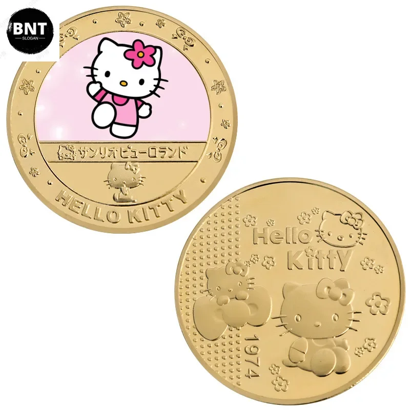 Sanrio Hello Kitty Cartoon Souvenir Coins Commemorative Coins Anime Action Figures Anime Merchandise Decoration Collection Gifts