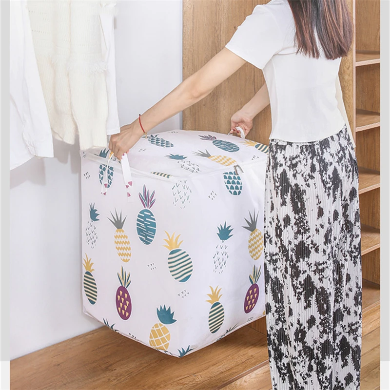 

Сумка для хранения большой емкости с милым рисунком, сумка для хранения одеял, сумка для упаковки чемодана из нетканого материала, влагостойкая сумка
