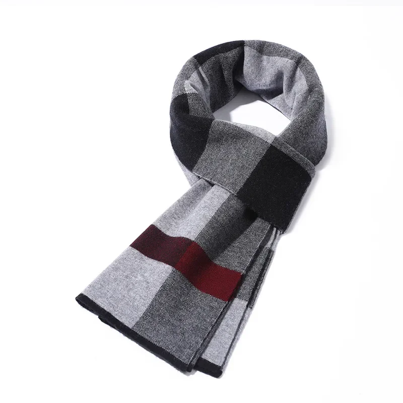 High Quality Pure 100% Wool Men Scarf Soft Warm Cashmere Muffler Male Autumn Winter Shawl Business Scarf Chrismas Gift Boy