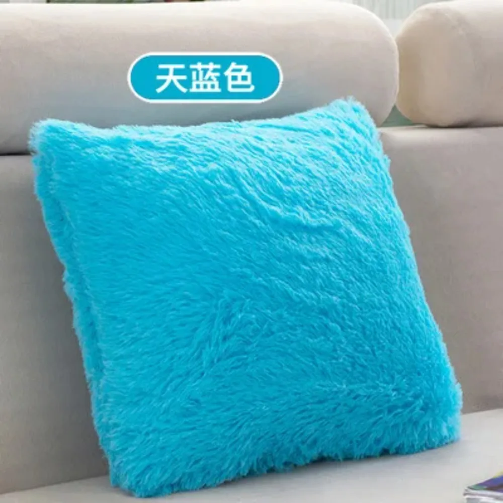 17x17 Inch Solid Color Plush Cushion Cover Luxury Soft Throw Pillow Case for Sofa Chair Bed Home Decor Lumbar Seat Textiles