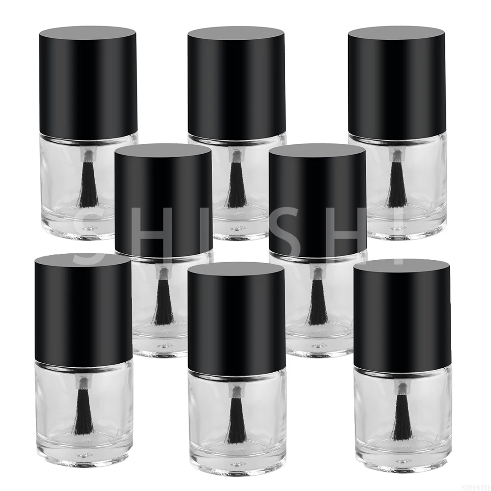 

50 Pcs Glass Nail Polish Bottles Transparent Bottles with Cap and Brush Travel Vials Empty Cosmetic Containers 5ml 10ml 15ml