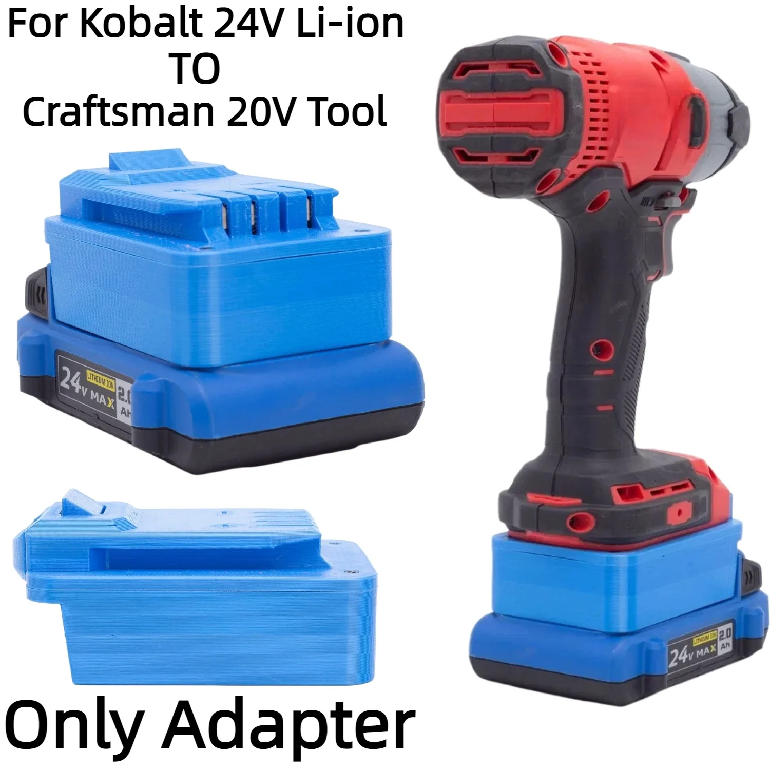 Battery Adapter for Kobalt 24V Lithium Ion Battery Converter TO Craftsman 20V Cordless Drilling Tools Accessory(Only Adapter)