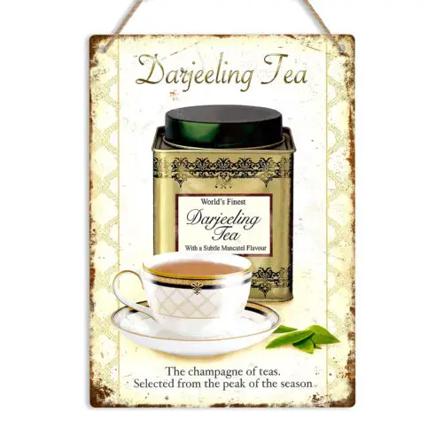 Darjeeling Tea Vintage Metal Sign Plaque Restaurant Bar kitchen Shop Tea Room