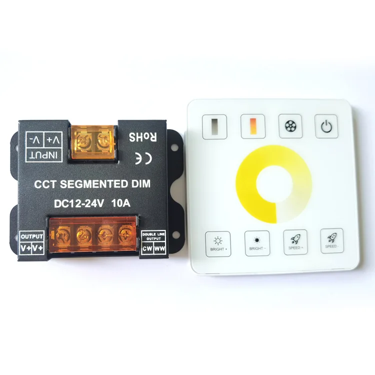 DC5V-24V 2.4G RF Panel RGB Controller DC12V-24V 30A 360W Wireless Single Color/ CCT Color Temperature Brightness LED Dimmer