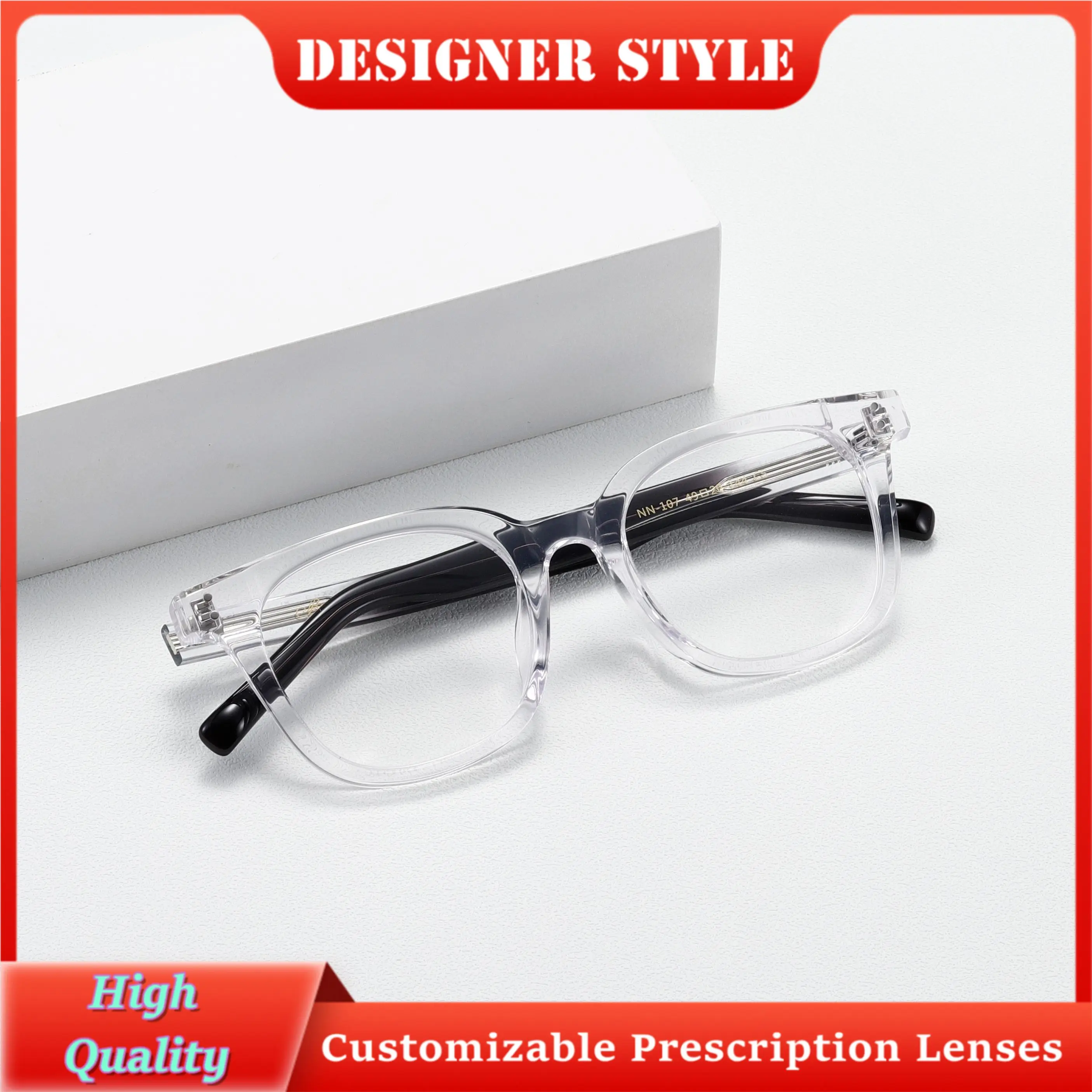 التجارة العالمية موضة GM إطار نظارات لطيف الرجال خلات 107 ملون شفاف متعدد الألوان التدرج الوحش النساء مشهد