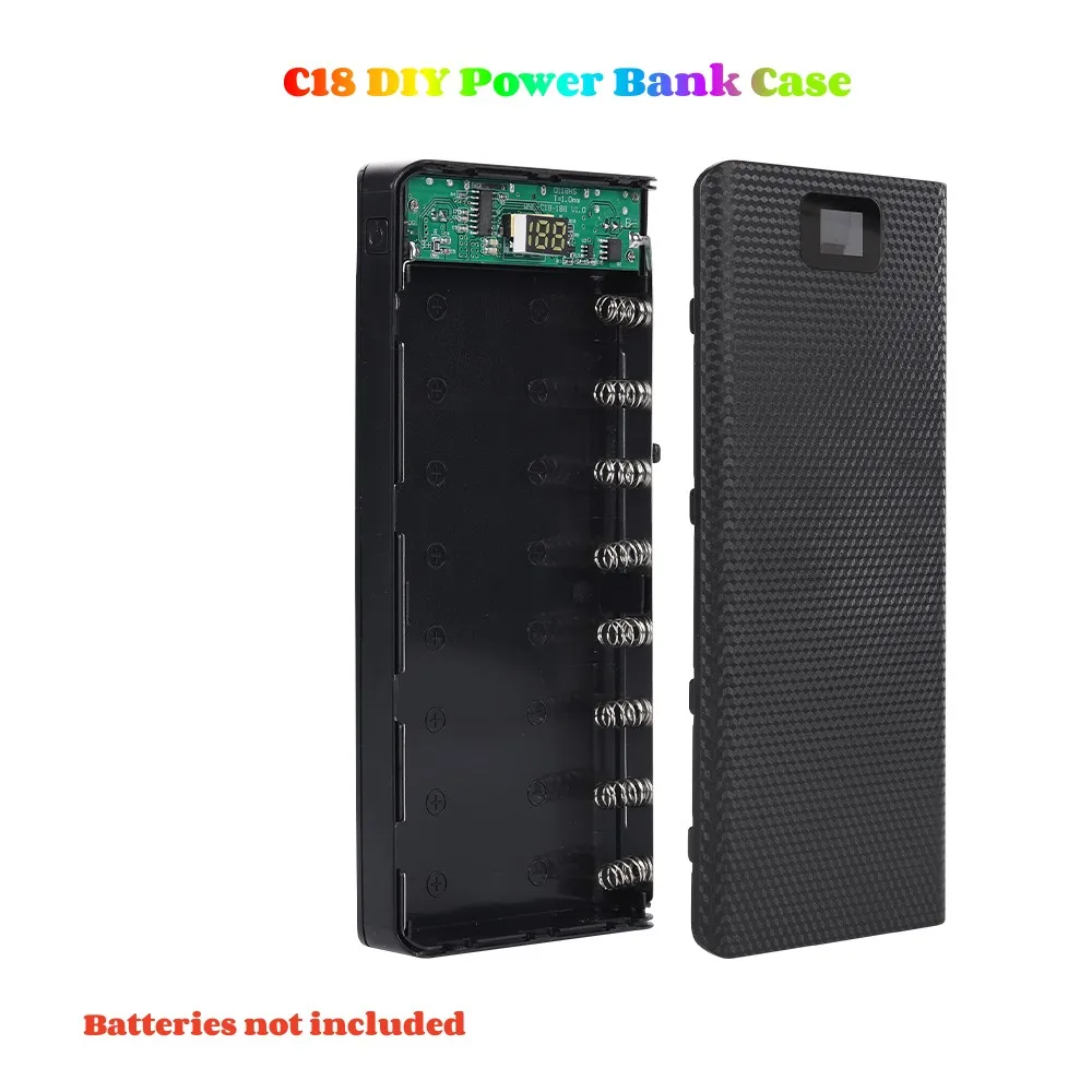 8*18650 Battery Holder Power Bank Case External 5V 2A Battery Charge Storage Box Shell Micro USB Type C For Charging Phones