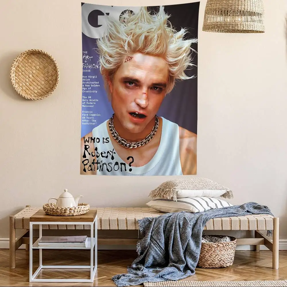 Classic Male star R-robert P-attinson Printed Large Wall Tapestry Art Science Fiction Room Home Decor Decor Blanket