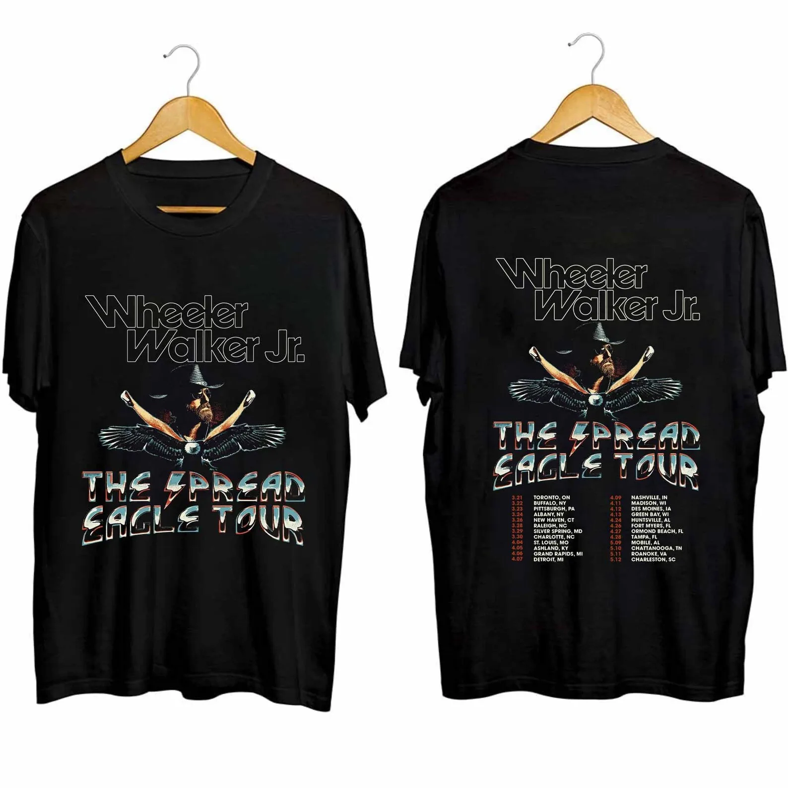 

Wheeler Walker, Jr. The Spread Eagle Tour 2024 T-Shirt