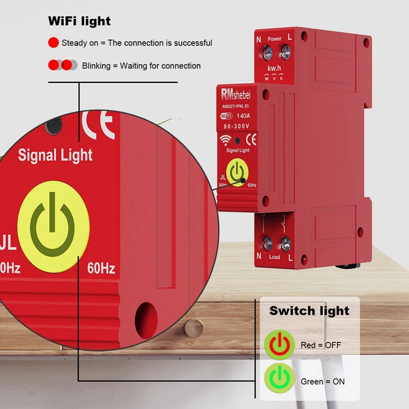 Tuya Wifi Intelligent Circuit Breaker Automatic Reclosing Switch Timer APP Control Compatible With Alexa Google-A69F