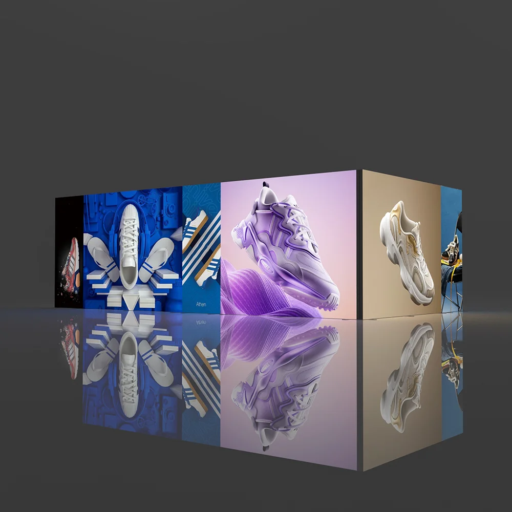 Aluminum Portable Backlit Light Box Booth Exhibition High Brightness LED Trade Show Display Stand Day Night Events Advertising