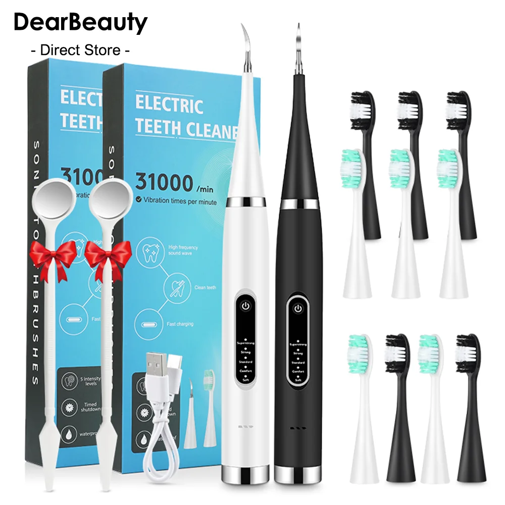 Scaler dental sonic elétrica 5 modos dentes orais tártaro removedor de manchas de placa remoção dentes mais limpos clareamento