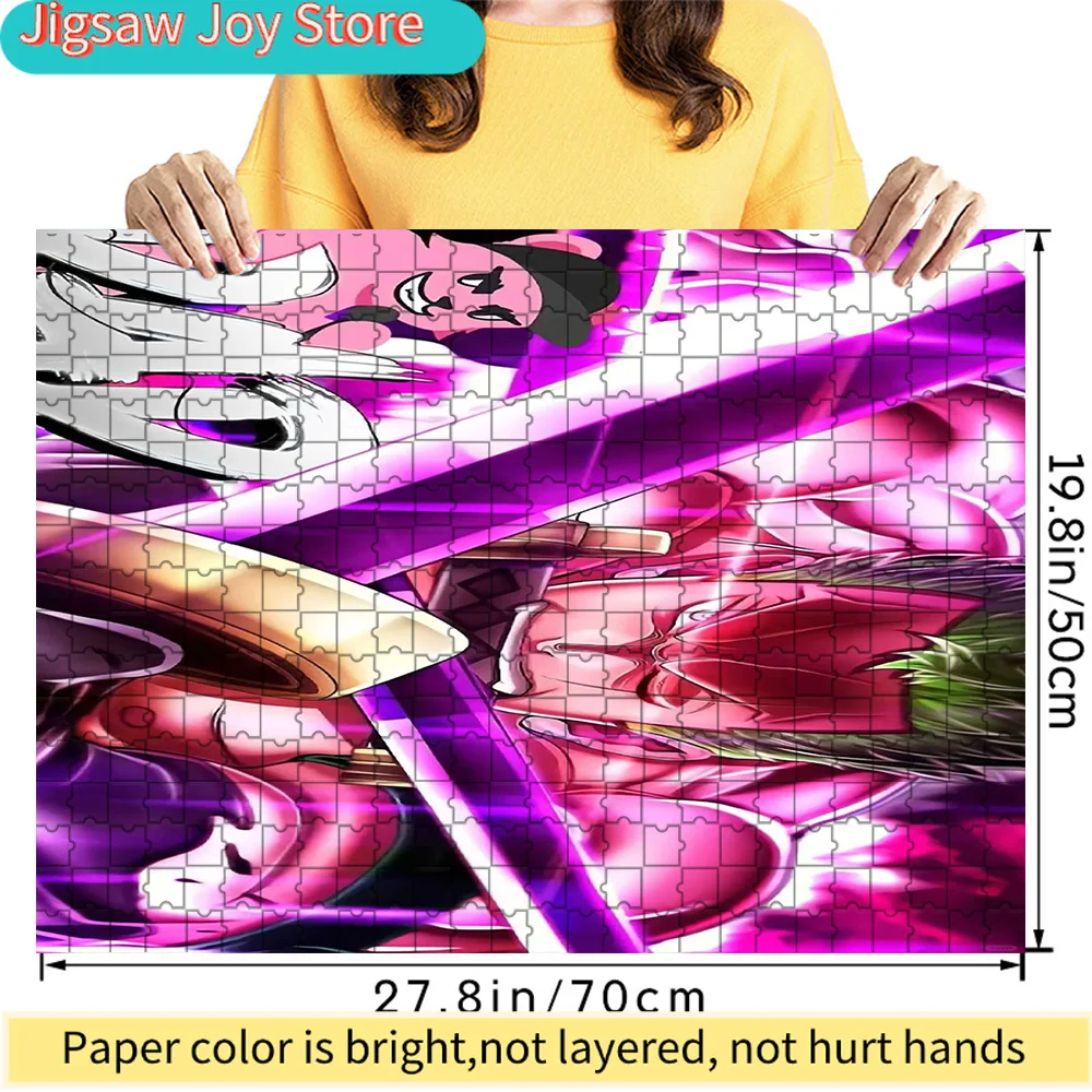 

Premium Paper Jigsaw Puzzle One Piece Roronoa Zoro Purple Sword Battle Scene Art High Quality Cardboard Puzzle Fun Family Leisur