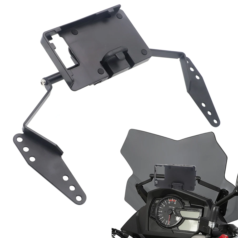 BLACK 12mm Mobile GPS Navigation Station Frame Plate Bracket For Suzuki V-Strom 650 2017-2019