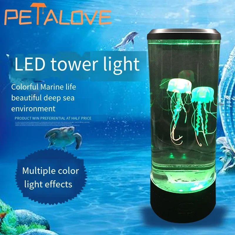 

Jellyfish Lava Lamp Aquarium Ocean Night Lights 7Colors LED Jellyfish Mood Lights With For Home Bedroom Desktop Decoration Gift