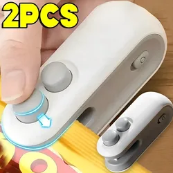 1/2pcs Portable Mini Heat Bag Sealing Machine for Snacks Home Use Rechargeable Sealer Vacuum Sealer Plastic Bag Heat Sealer Clip