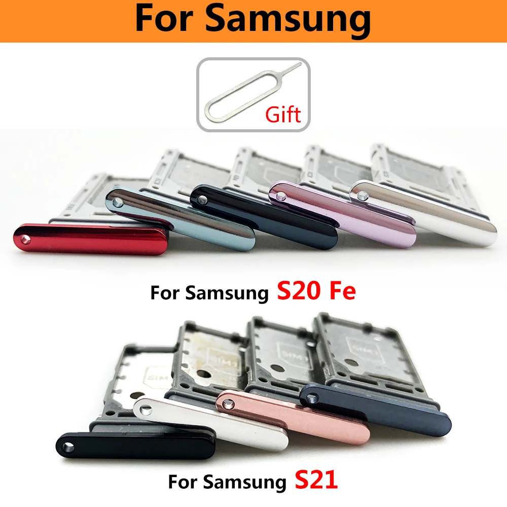 New Sim Card Tray Reader Holder SD Slot Adapter For Samsung S20 Fe S21 Sim Card Reader Holder Slot Adapter