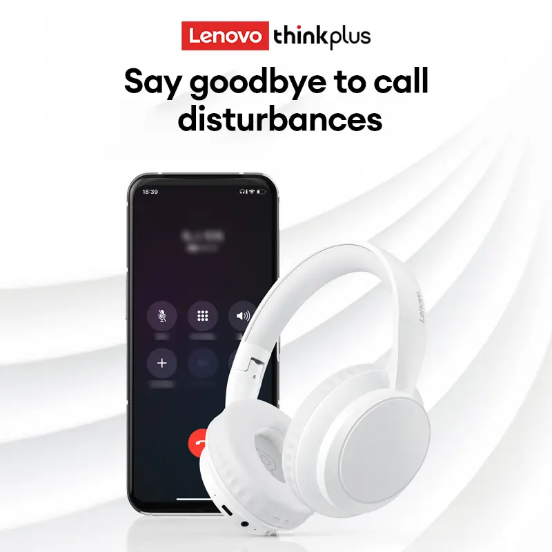 سماعات رأس لينوفو TH11 فوق الأذن بلوتوث 5.4، ستيريو HI-FI، إلغاء الضوضاء، سماعات لاسلكية وسلكية، سماعات ألعاب مريحة - 5