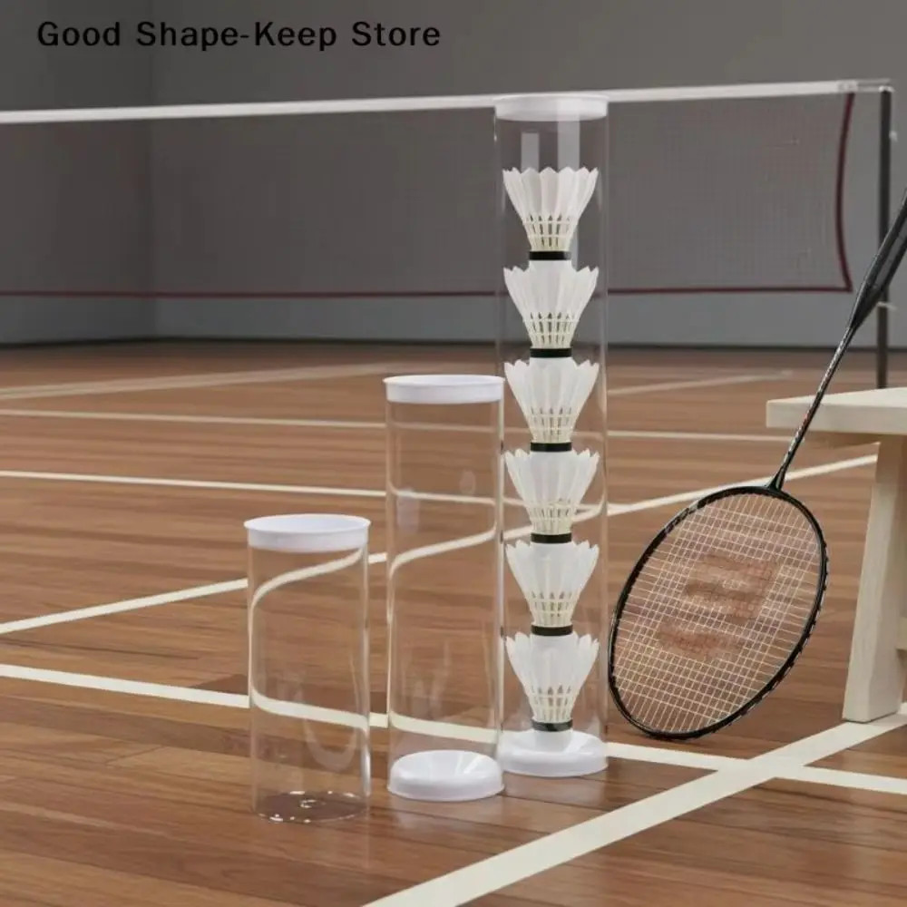 Acrylic Badminton Ball Holder Compact Lightweight Shuttlecock Organizer Tube Transparent Training Practice Sports Supplies