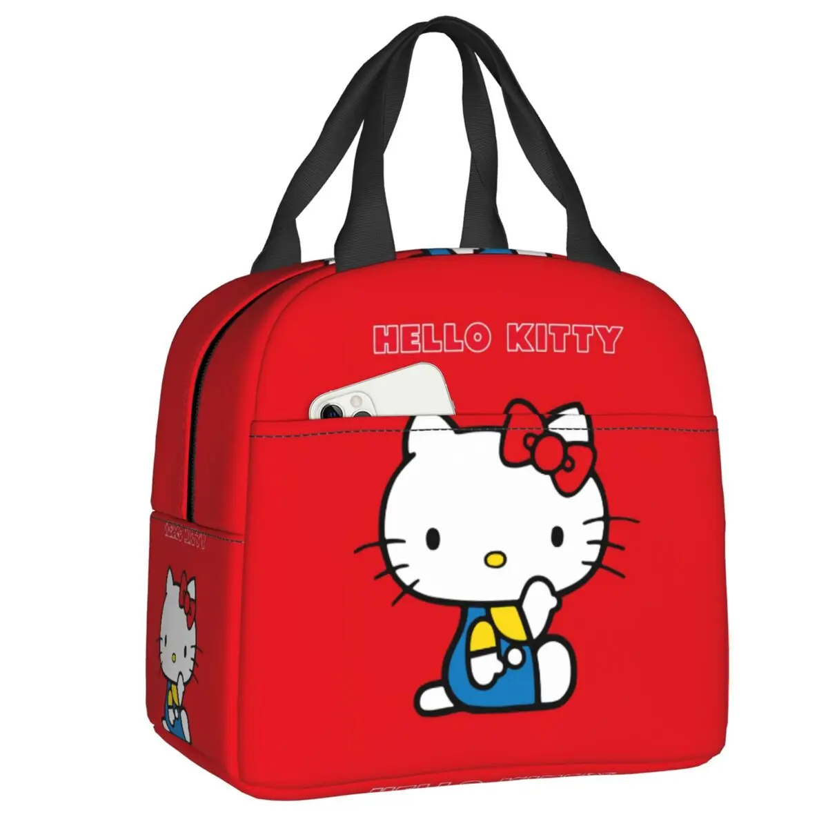 Custom Kitty Anime Manga Cat Insulated Lunch Bag for Women Waterproof Cooler Thermal Lunch Box Office Picnic Travel
