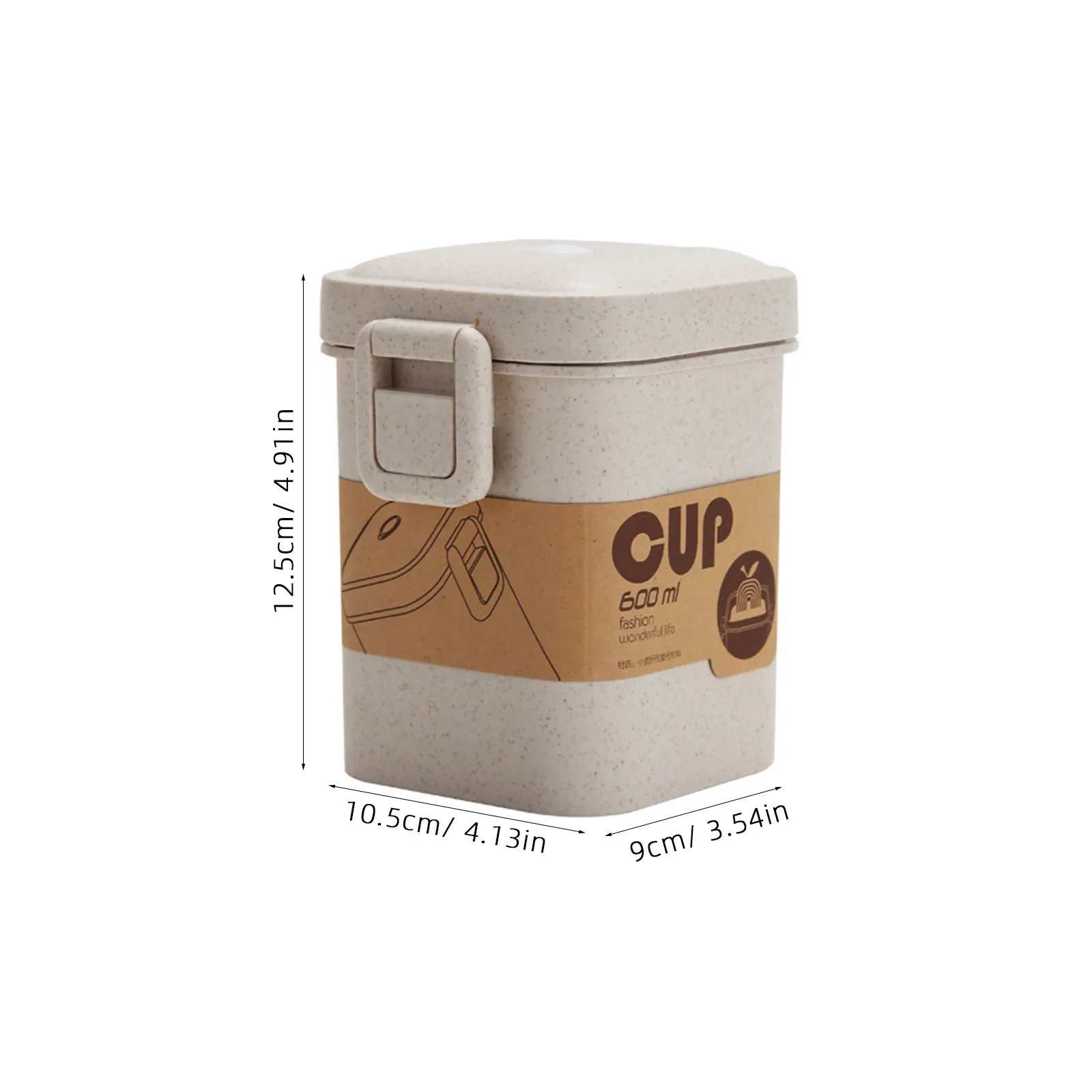 

Milk Soup Cup 600ml Wheat Straw Material Child Mug Porridge Container Leakproof Thermal Food Storage Travel Fitness