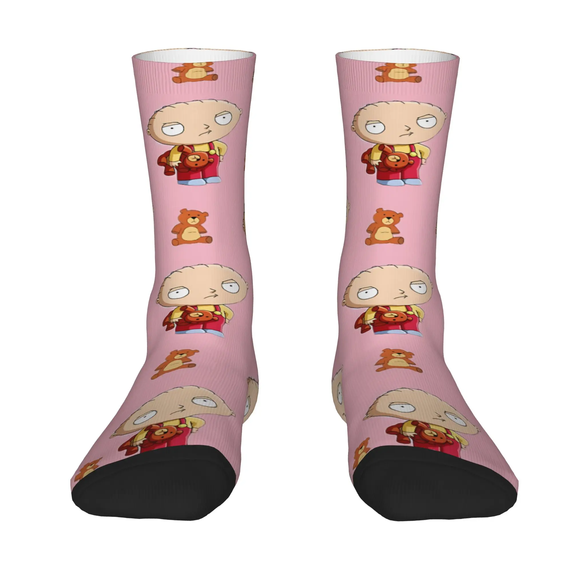 1 Pair Funny Happy Men's compression Sock The Underlying Sweetness Vintage Harajuku Stewie Brian Hip Hop Novelty Crew Crazy Sock