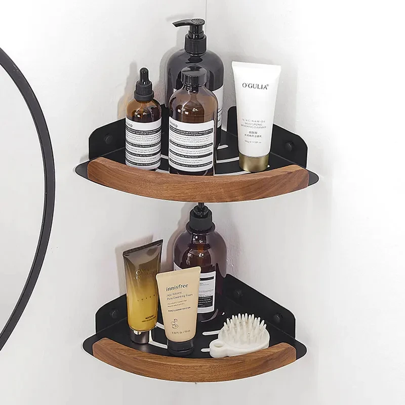 bathroom holder set,bathroom shelves set, shower organizer shelf,wood wall bath shelf,Hair dryer holder, Corner Shelf Washroom