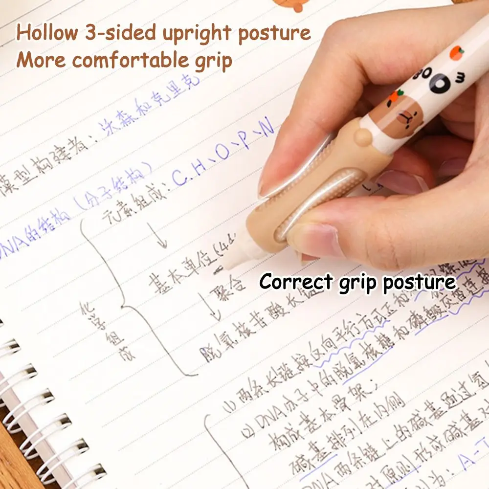 

3pcs Cute 0.5mm Capybara Gel Pen Erasable ST Head Neutral Pen Side Press Quick Drying Writing Tool Office School