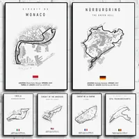 Formula 1 Imola Monaco Track Circuit Canvas Painting F1 Wall Art Nordic Poster Aesthetic Motorsport Race Home Decoration Picture