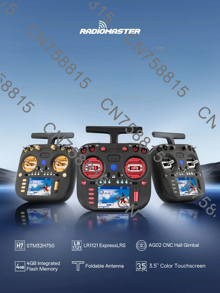 لـ FPV Radiomaster TX15 MAX جهاز التحكم عن بعد ExpressLRS AG02، CNC HALL GIMBAL LR1121 شاشة لمس ملونة 3.5 بوصة، قطعة واحدة