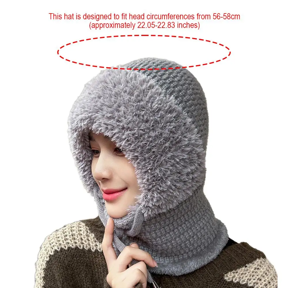 3 في 1 الشتاء بالاكلافا للنساء الشتاء قبعة الرقبة قطعة واحدة قبعة المرأة الصوف والصوف سميكة متماسكة قبعة دافئة الرقبة يندبروف 2025