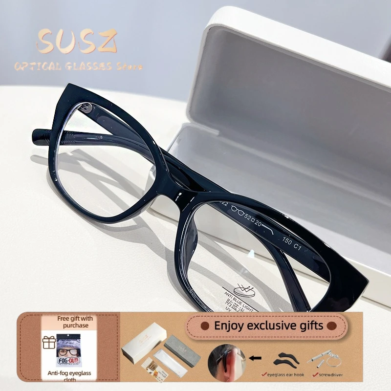SUSZ  Fashion Polygon Prescription Reading Glasses Women Myopia Eyewear Hyperopia Anti Blue Light Progressive Optical Eyeglasses