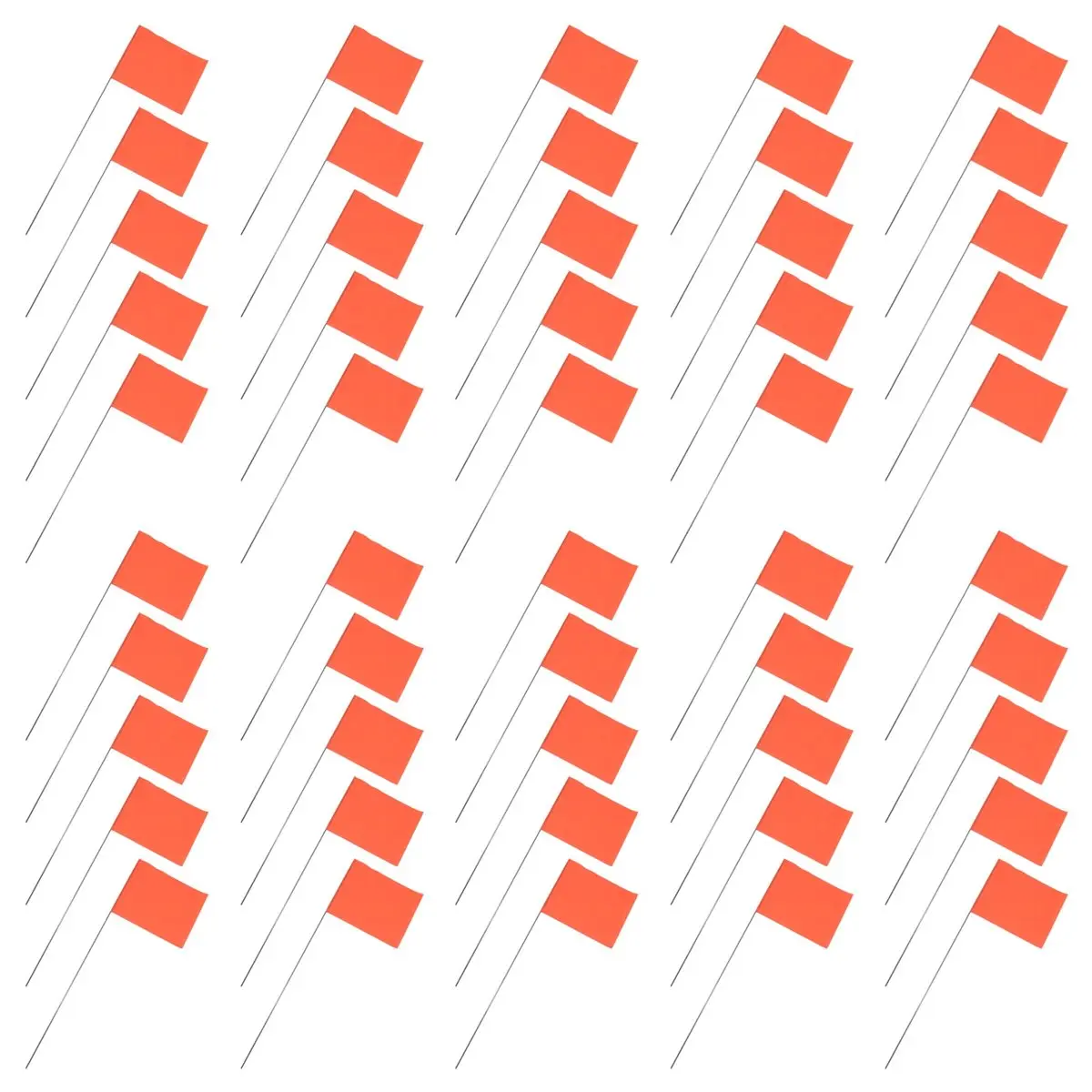 A89X 50Pack Marking Flags, Orange Yard Flags 15x4x5Inch, Marker Flags, Lawn Flags Markers, Irrigation Flags, Landscape Flags
