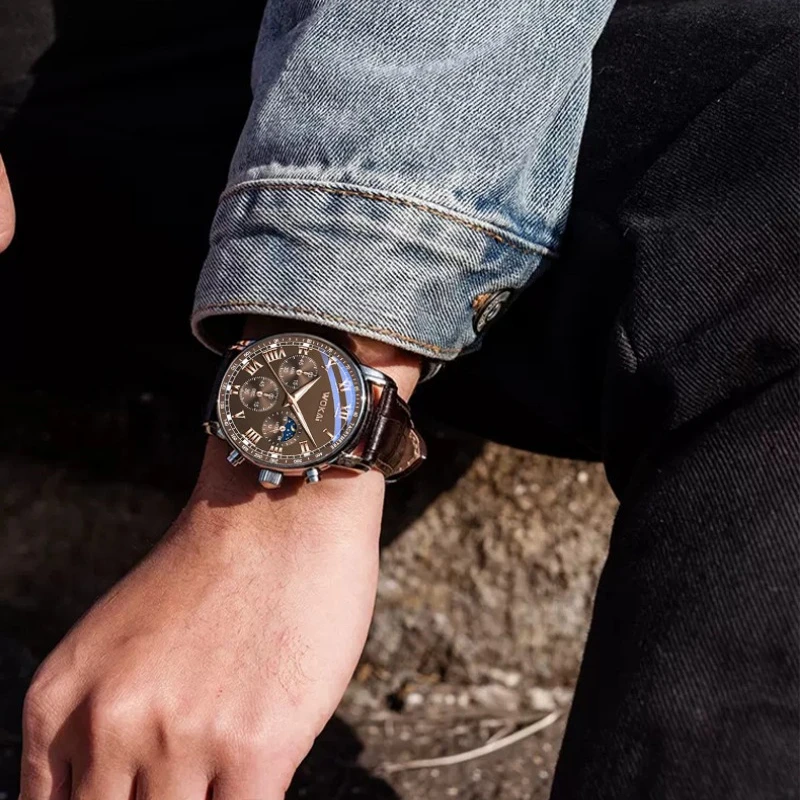 Fashion Gear Watch Men's Watches Black Metal Band Quartz Wristwtaches Men Dropshipping Relogios Masculinos Reloj Couple Watch