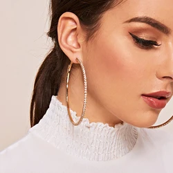 2022 New Distortion Interweave Twist Metal Circle Big Round Earrings Exquisite Luxury Women's Earrings Jewelry Gift Nightclub DJ