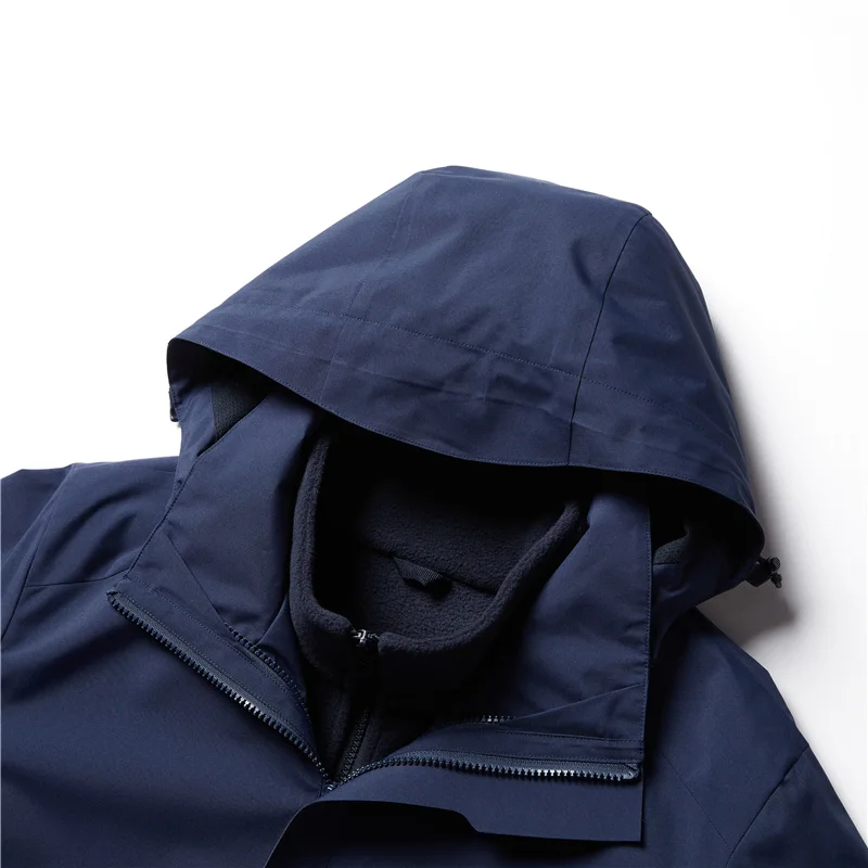 سترة رجال الأعمال الكاجوال 3 في 1، معطف مقاوم للماء بدون خياطة للتنقل في الحضري، 360 درجة °   تصميم مقاوم للرياح مع بطانة حرارية