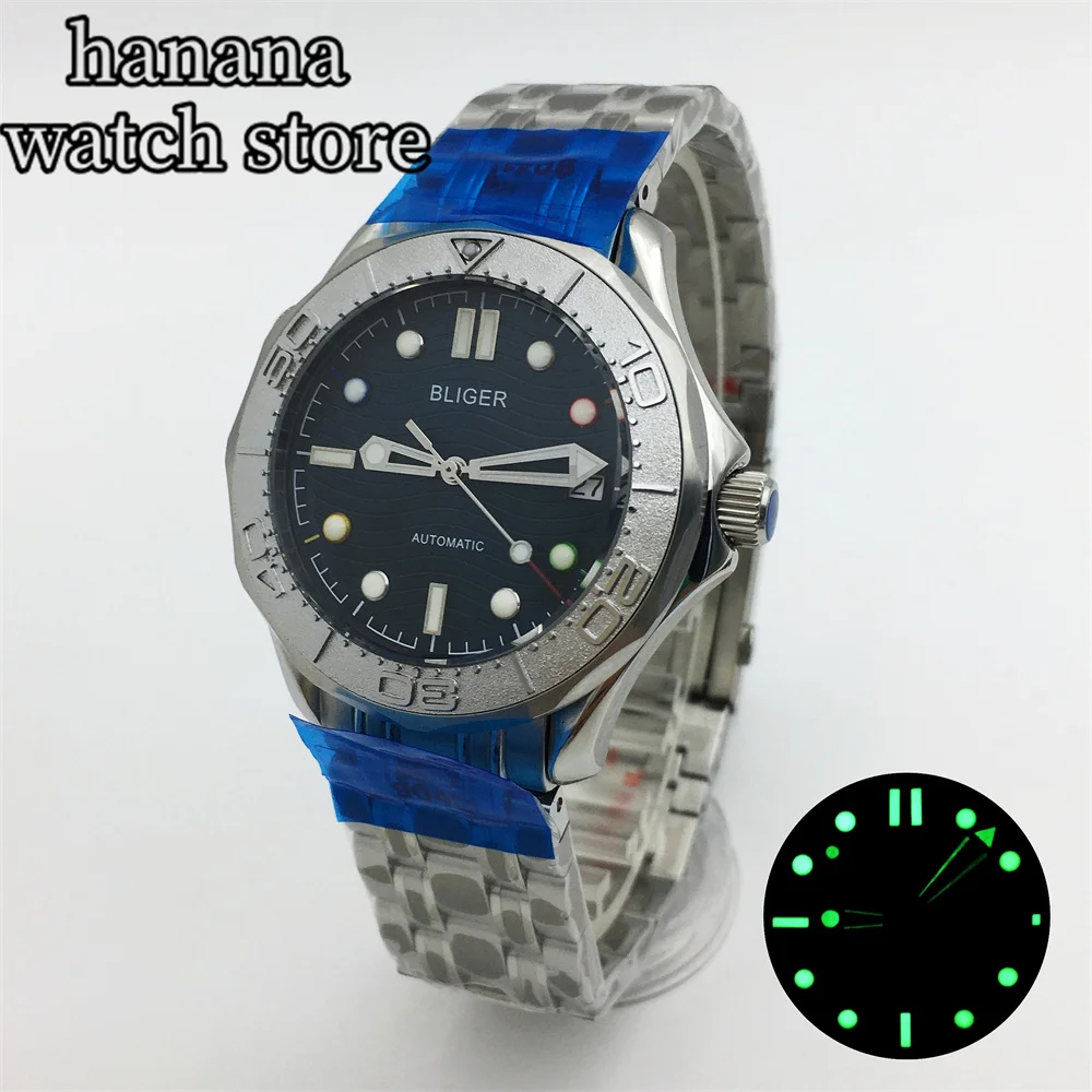 

BLIGER NH35 case Seahorse 300 Watch Submersible case luminous dial hands with NH35 automatic movement