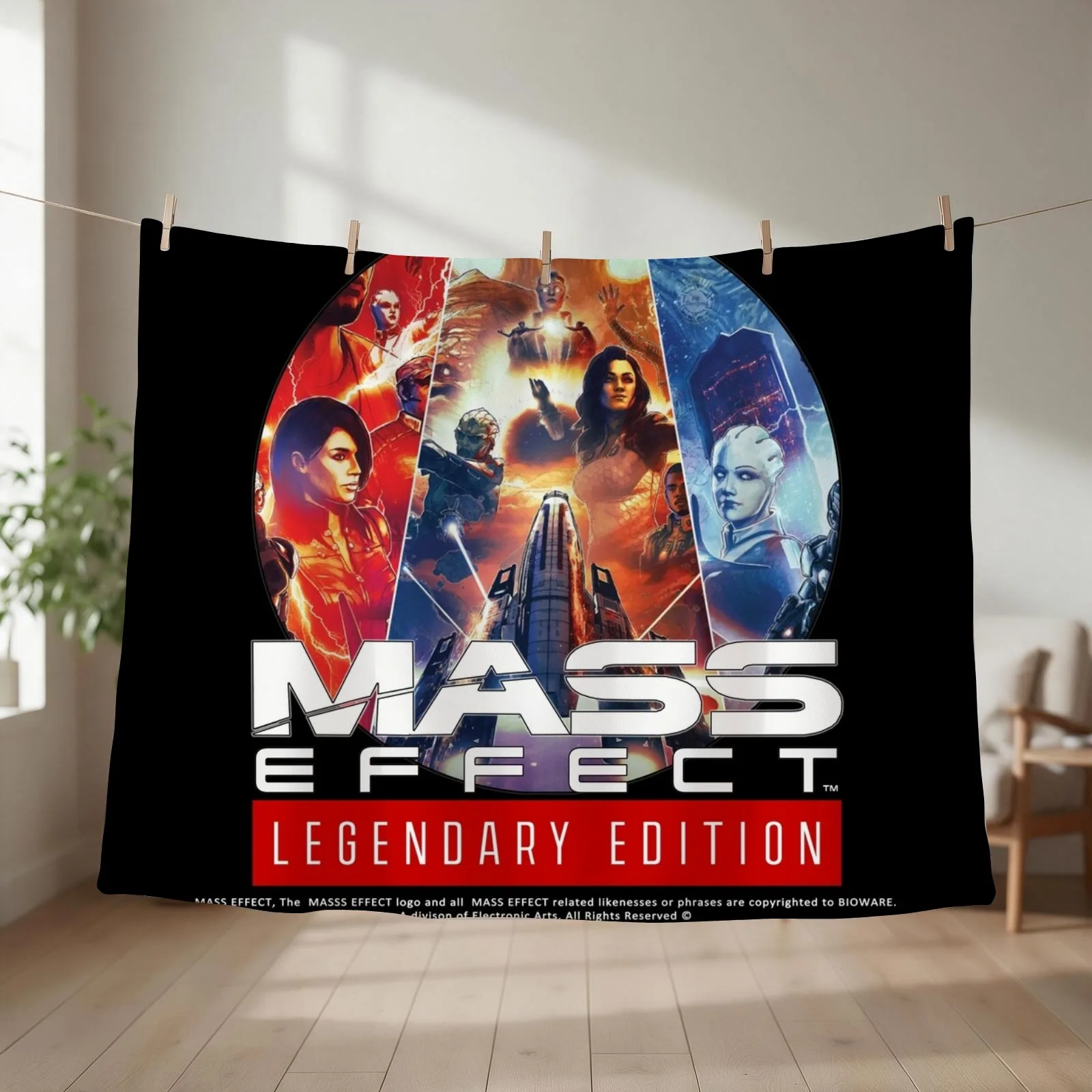 Mass Effect: Legendary Edition (Trilogy) - Alternate Throw Blanket couch cozy soft plush fuzzy picnic outdoor blanket