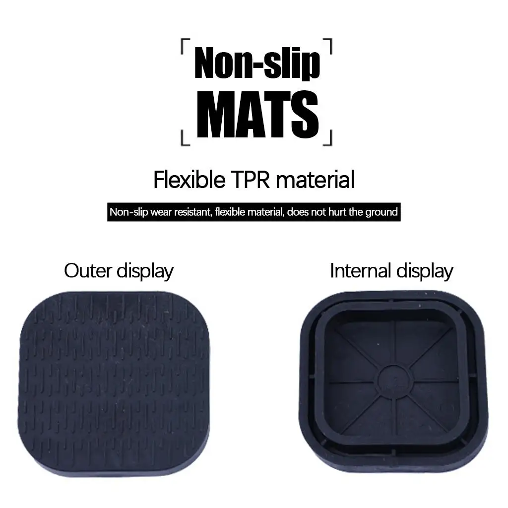 4 Pieces Anti Vibration Pads -Walk Heighten Shock Square Stabilizer for Protects Pedestals