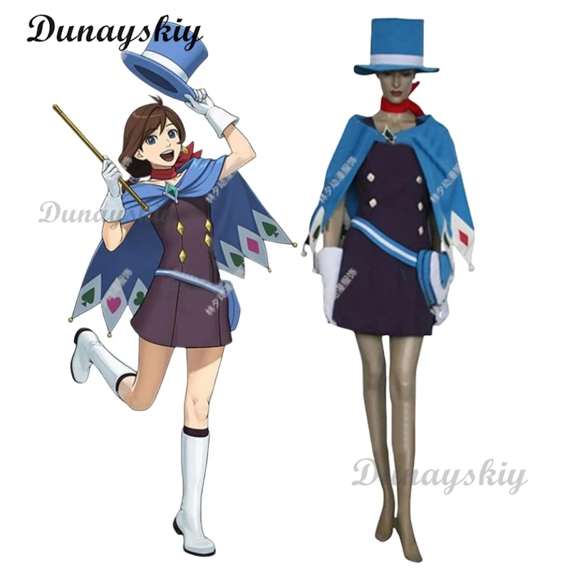 Game Ace Attorney Cosplay Phoenix Wright Gyakuten Saiban 4 Trucy Wright Cosplay Costume Wig Cos Clothes Customized