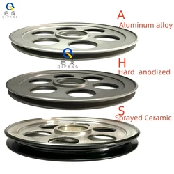QIPANG OD160mm Manufactre Hard Anodized Aluminum Storage Wire Wheel Pulley Standard Solid Ceramic Pulley